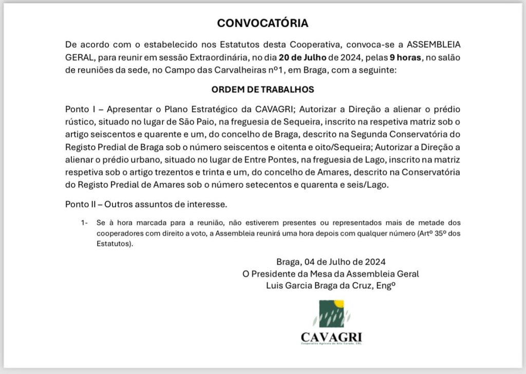 convocatoria assembleia geral